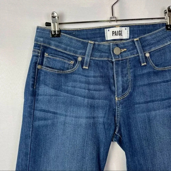 Paige Skyline Ankle Peg Dark Wash Mid Rise Skinny Jeans 26 - Picture 4 of 6